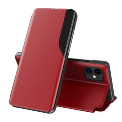 Husa iPhone 12 mini Eco Leather View Flip Tip Carte - Rosu