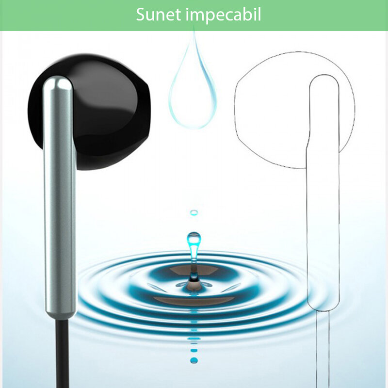 Casti cu fir in-ear Yesido YH23, stereo, microfon, Jack 3.5mm, 1.2m, negru