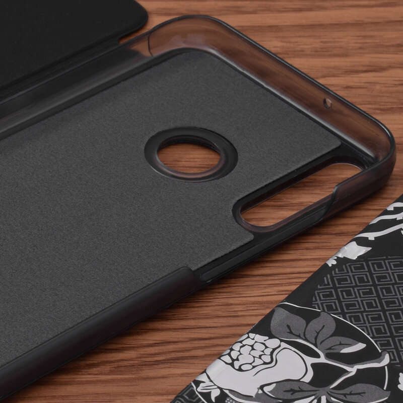 Husa Huawei P40 Lite E Eco Leather View Flip Tip Carte - Negru