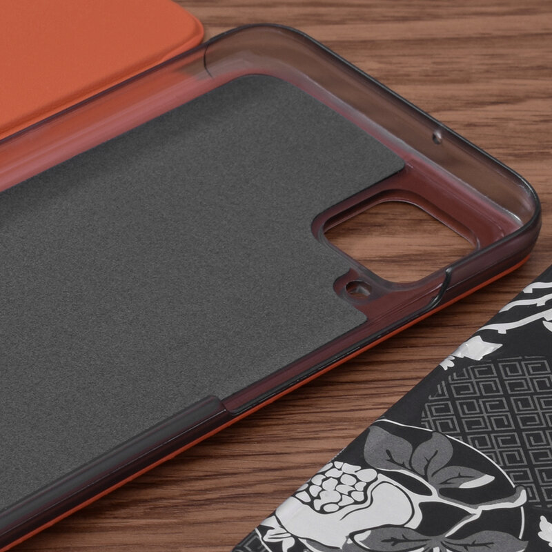 Husa Huawei P40 Lite Eco Leather View Flip Tip Carte - Portocaliu