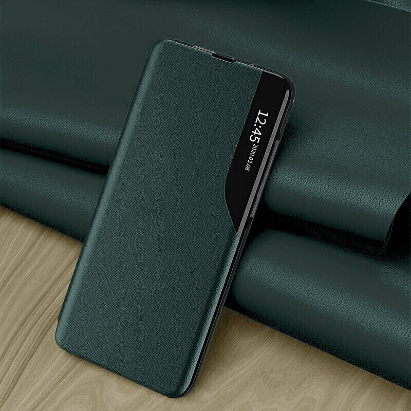 Husa Huawei P40 Lite Eco Leather View Flip Tip Carte - Verde
