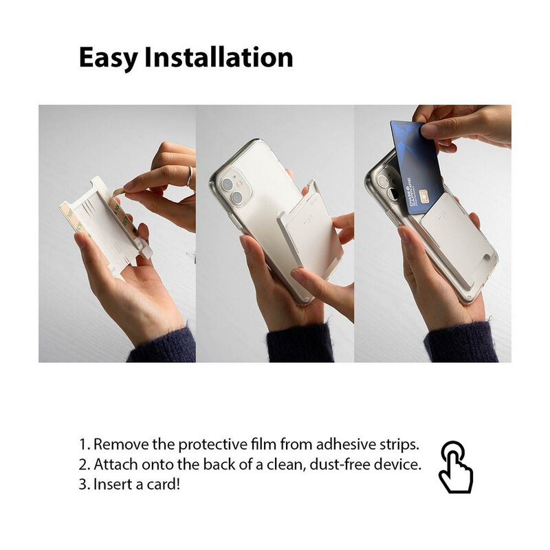 Suport carduri telefon Ringke, universal, cu adeziv 3M, negru