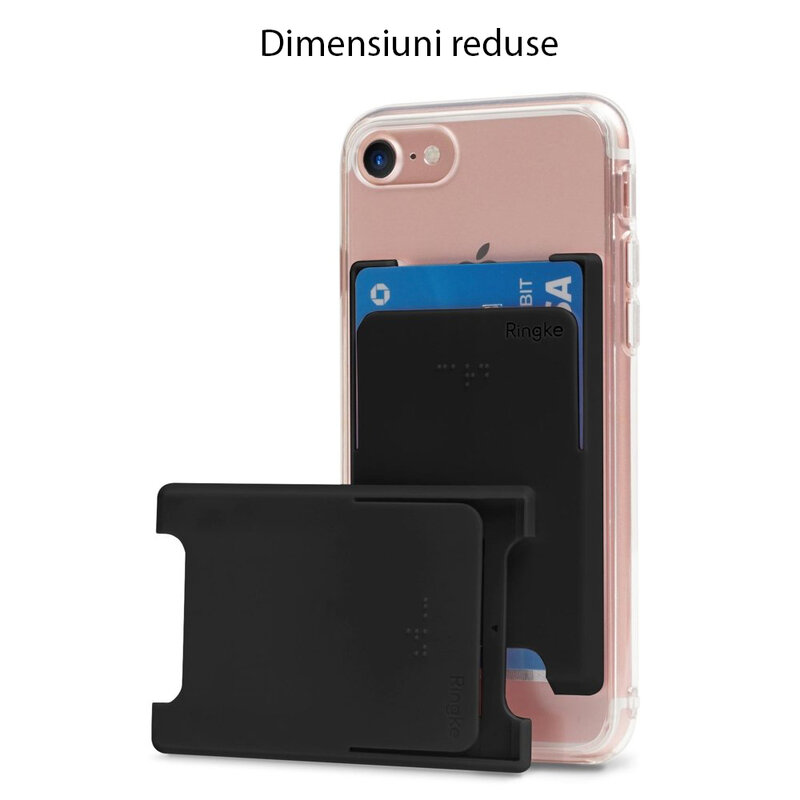 Suport carduri telefon Ringke, universal, cu adeziv 3M, negru
