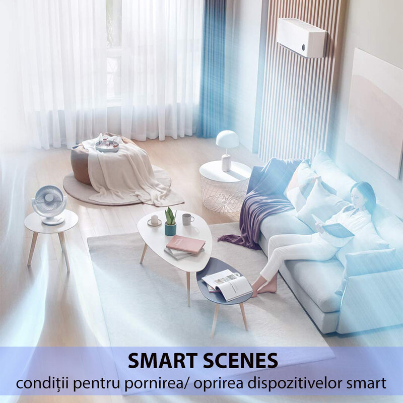 Releu wireless Sonoff TH16 Wi-Fi pentru senzori de temperatura si umiditate, alb