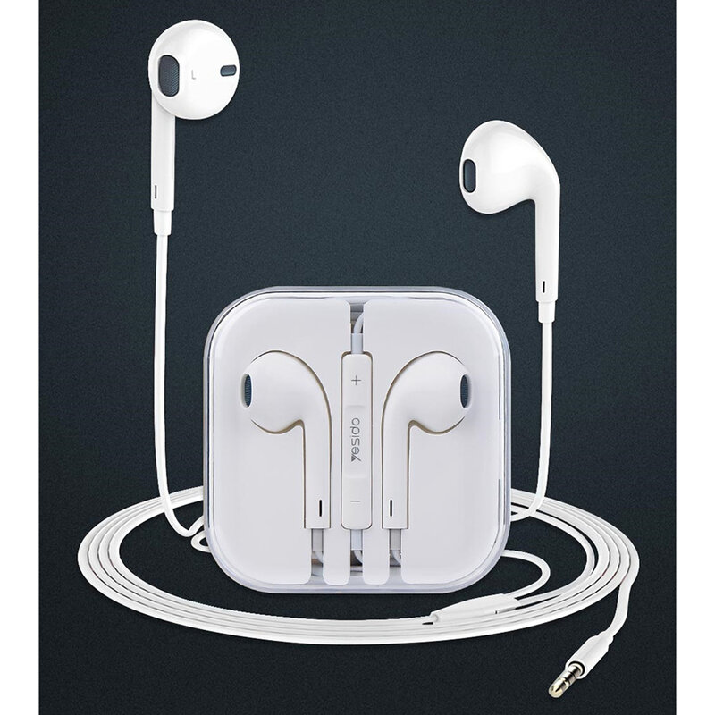 Casti cu fir in-ear Yesido YH09, stereo, microfon, Jack 3.5mm, 1.2m, alb