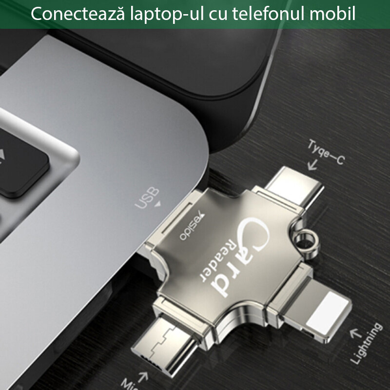 Card reader MicroSD, Adaptor USB, Type-C, Lightning, Micro-USB Yesido GS13
