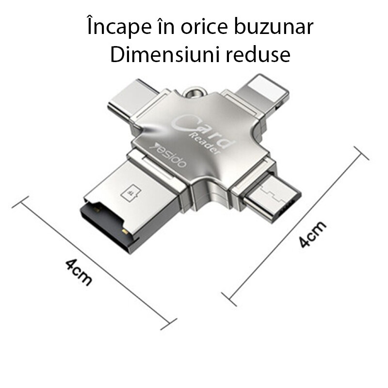 Card reader MicroSD, Adaptor USB, Type-C, Lightning, Micro-USB Yesido GS13