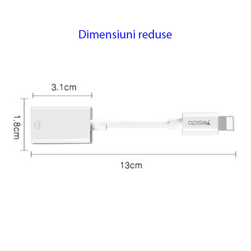 Adaptor USB la Lightning OTG Yesido GS10, plug & play, 5Gbps, alb