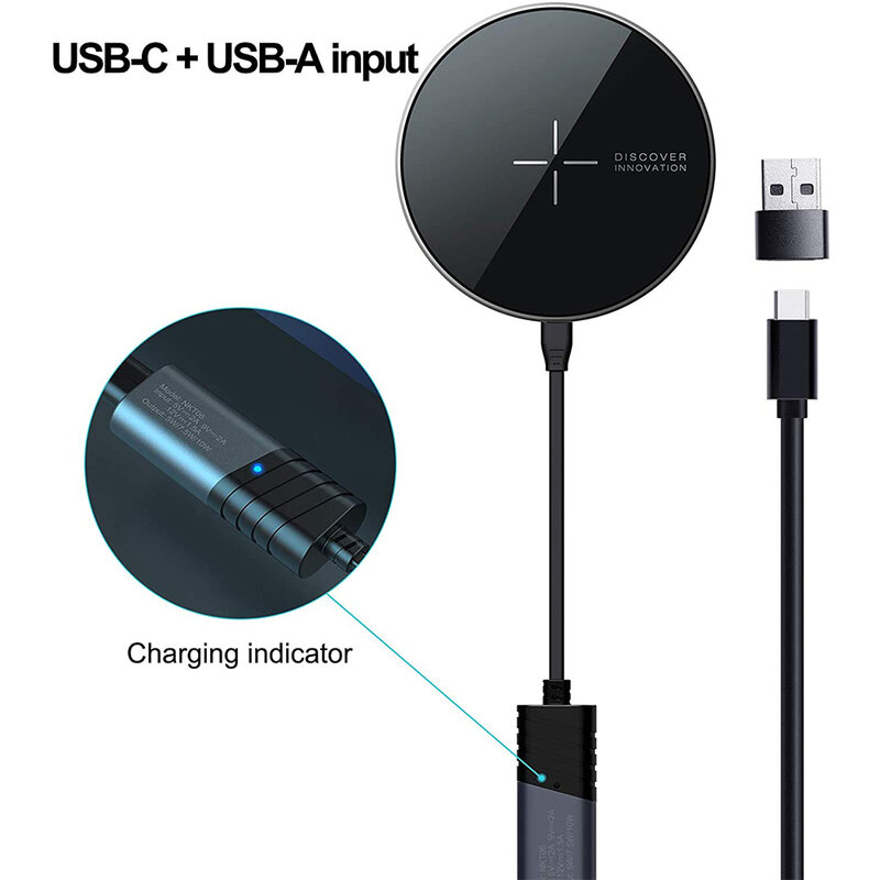 Incarcator wireless iPhone 12 MagSafe Nillkin, 10W, negru, NKT06