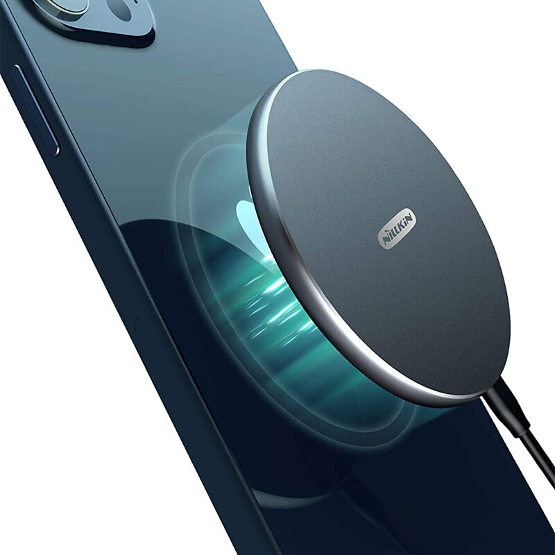 Incarcator wireless iPhone 12 MagSafe Nillkin, 10W, negru, NKT06