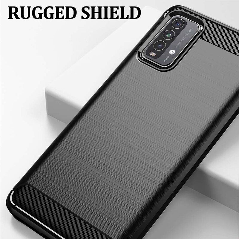 Husa Xiaomi Redmi 9T Techsuit Carbon Silicone, negru