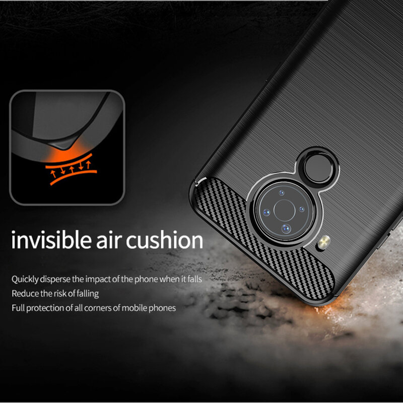 Husa Nokia 5.4 Techsuit Carbon Silicone, negru