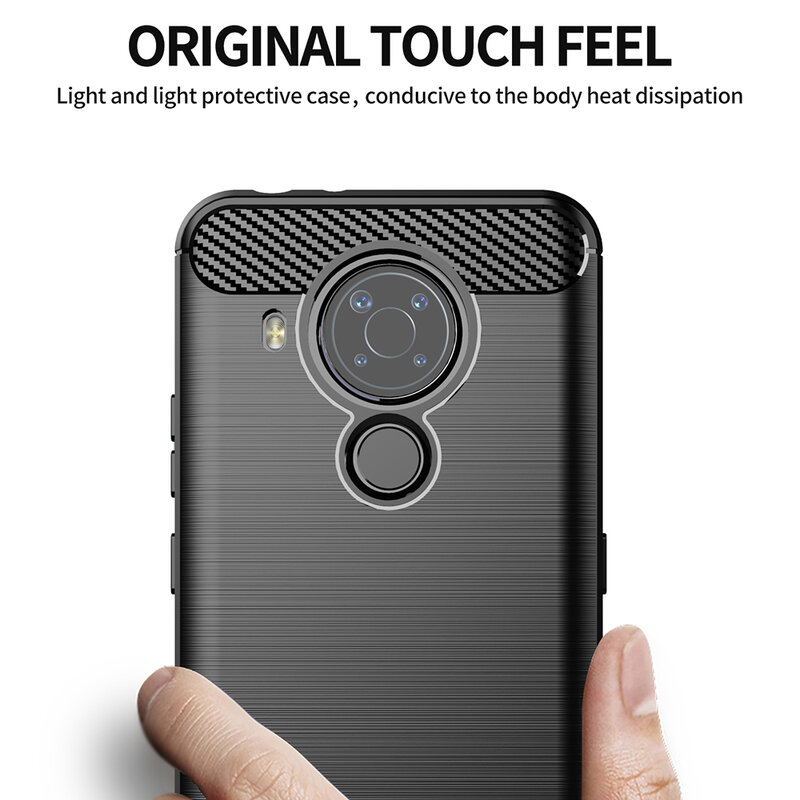 Husa Nokia 5.4 Techsuit Carbon Silicone, negru