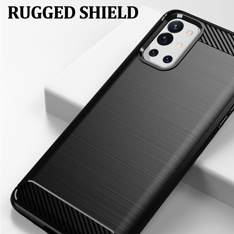 Husa OnePlus 9R Techsuit Carbon Silicone, negru