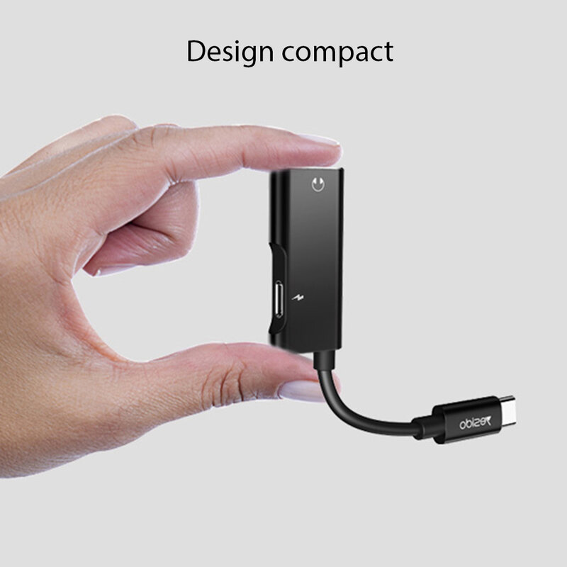 Adaptor audio DAC USB-C la 2x Type-C Yesido YAU23, 60W, negru