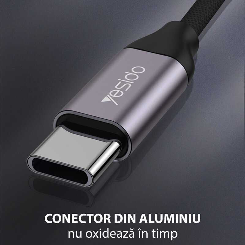 Adaptor audio Type-C la Jack 3.5mm Yesido YAU20, negru