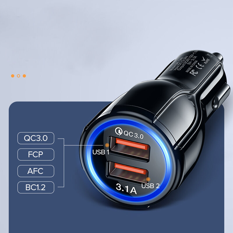 Incarcator Auto Mobster Qualcomm Quick Charge 3.0, Dual USB 5V/6A - Negru