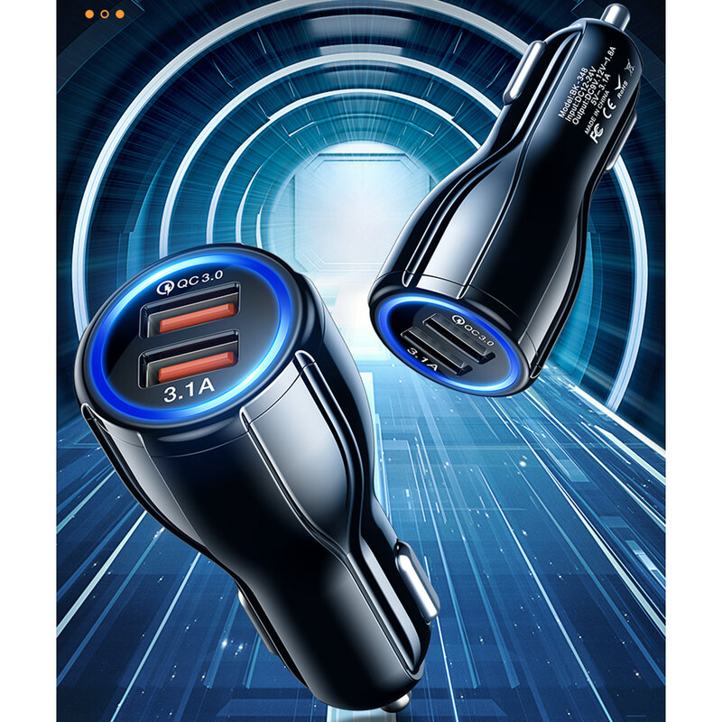 Incarcator Auto Mobster Qualcomm Quick Charge 3.0, Dual USB 5V/6A - Negru