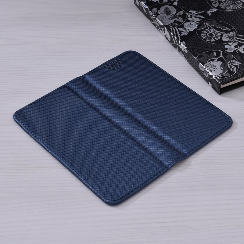 Husa Smart Book pentru telefoane intre 4.5 - 4.7 inch - Flip Albastru