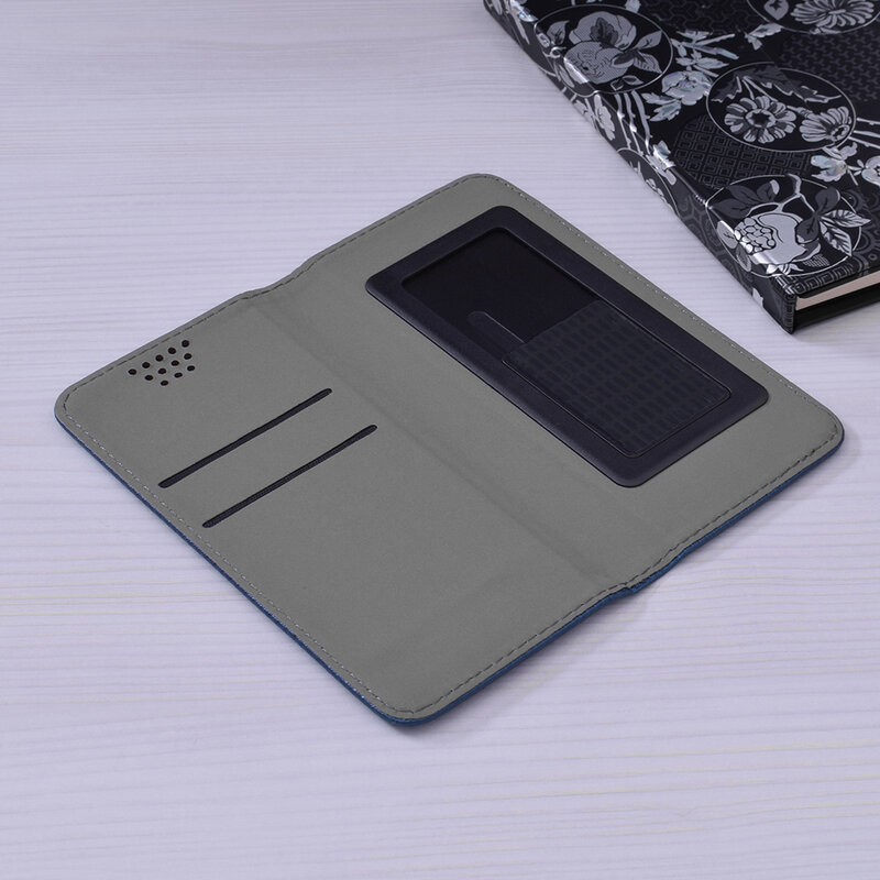 Husa Smart Book pentru telefoane intre 4.5 - 4.7 inch - Flip Albastru