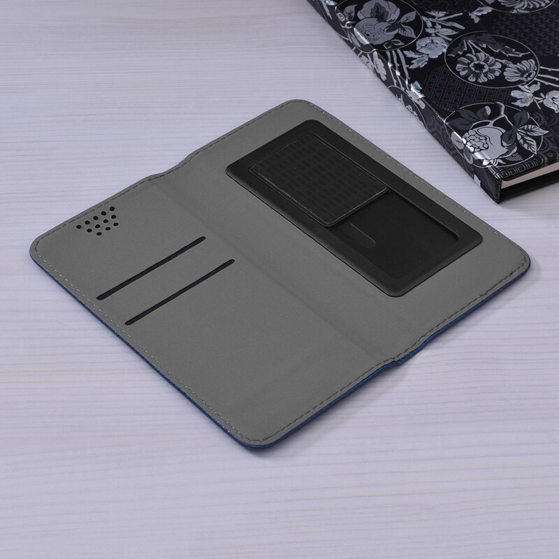 Husa Smart Book pentru telefoane intre 4.5 - 4.7 inch - Flip Albastru