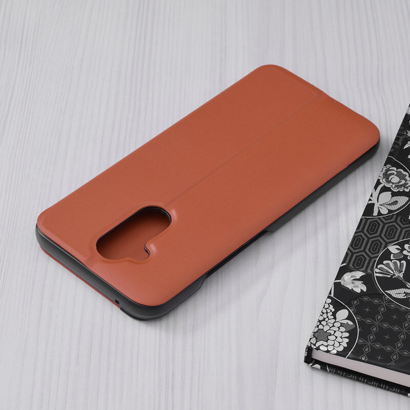 Husa Huawei Mate 20 Lite Eco Leather View Flip Tip Carte - Portocaliu