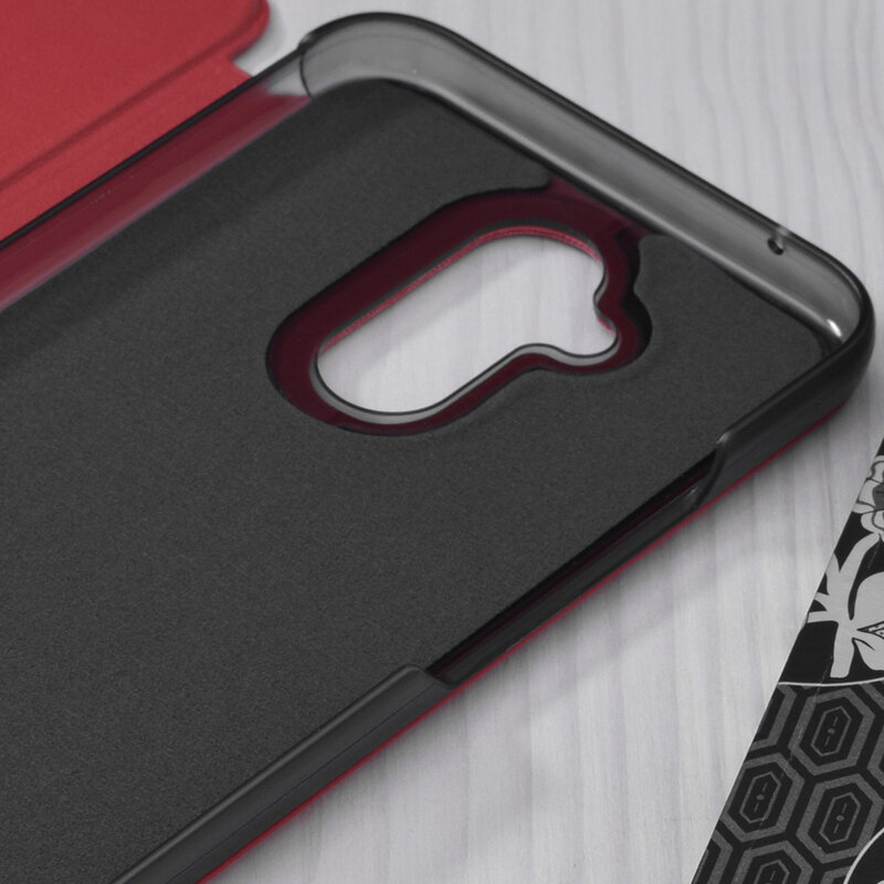 Husa Huawei Mate 20 Lite Eco Leather View flip tip carte, rosu