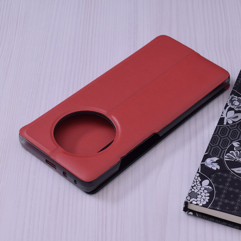 Husa Huawei Mate 40 Pro Eco Leather View Flip Tip Carte - Rosu