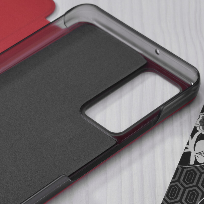 Husa Huawei P Smart 2021 Eco Leather View Flip Tip Carte - Rosu