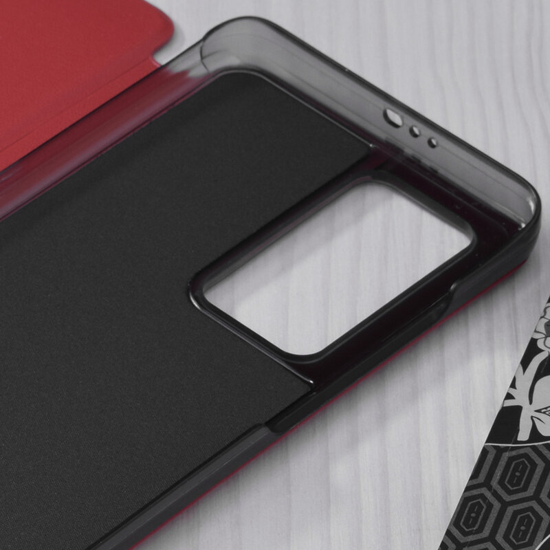 Husa Huawei P40 Pro Eco Leather View Flip Tip Carte - Rosu