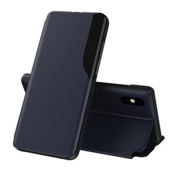 Husa iPhone X, iPhone 10 Eco Leather View Flip Tip Carte - Albastru