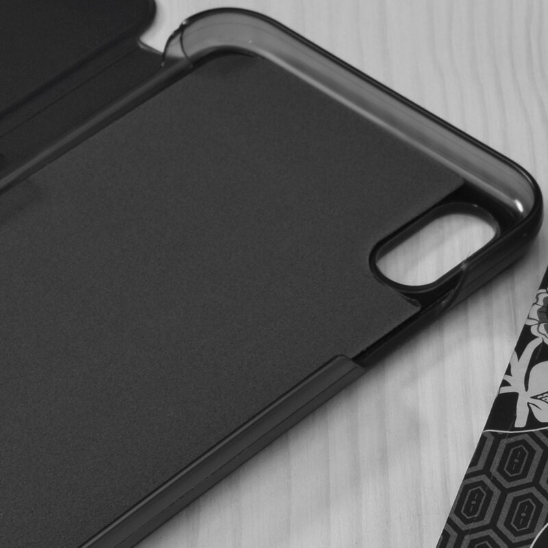 Husa iPhone X, iPhone 10 Eco Leather View flip tip carte, negru