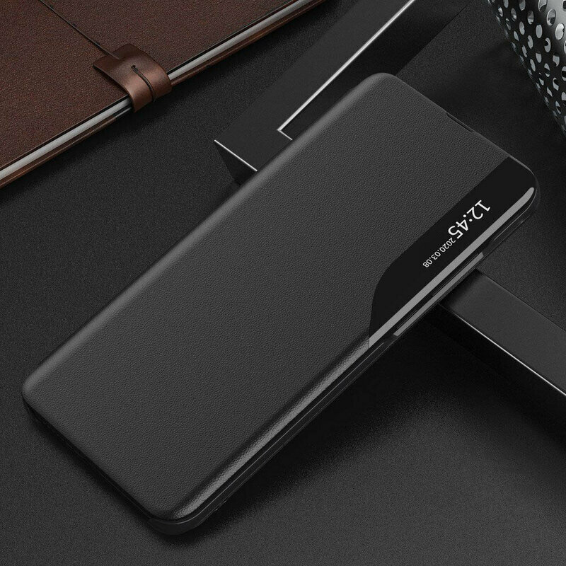 Husa iPhone X, iPhone 10 Eco Leather View flip tip carte, negru