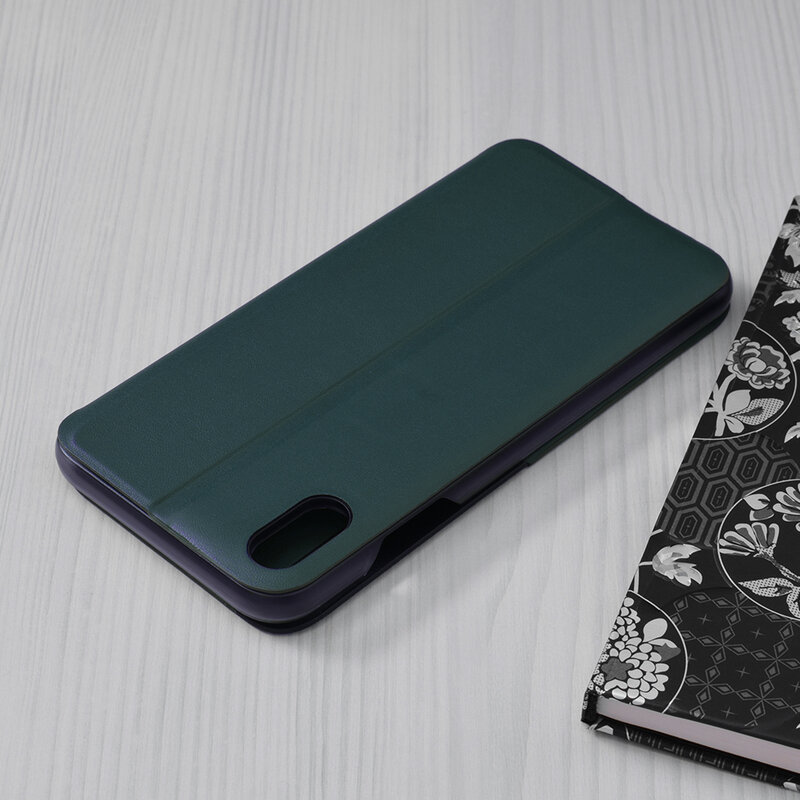 Husa iPhone XS Max Eco Leather View Flip Tip Carte - Verde