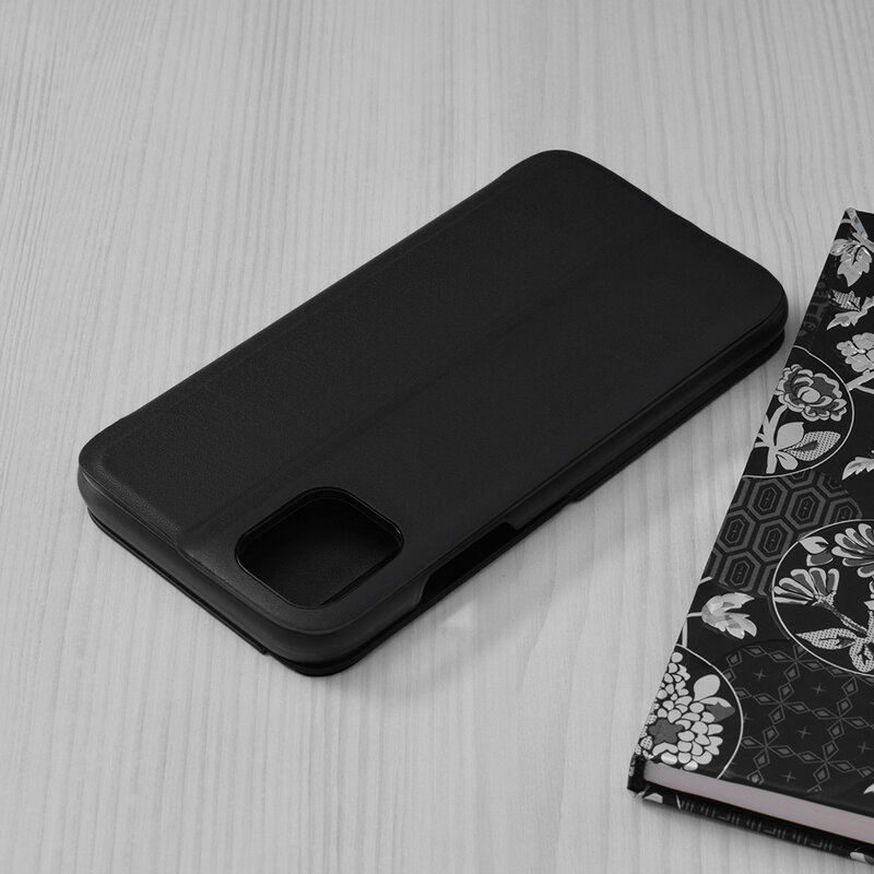 Husa iPhone 11 Eco Leather View Flip Tip Carte - Negru