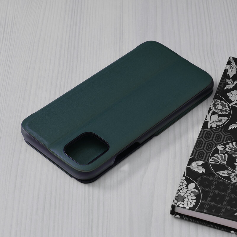Husa iPhone 11 Eco Leather View Flip Tip Carte - Verde