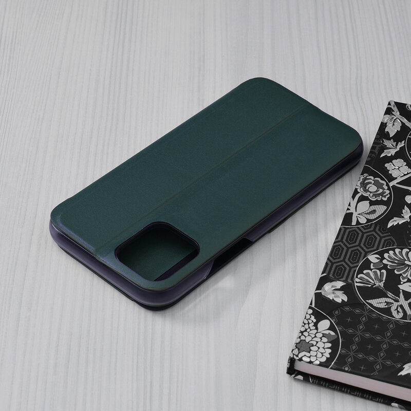 Husa iPhone 11 Pro Eco Leather View Flip Tip Carte - Verde
