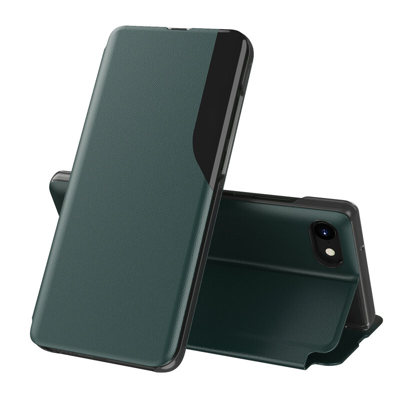 Husa iPhone 8 Eco Leather View Flip Tip Carte - Verde