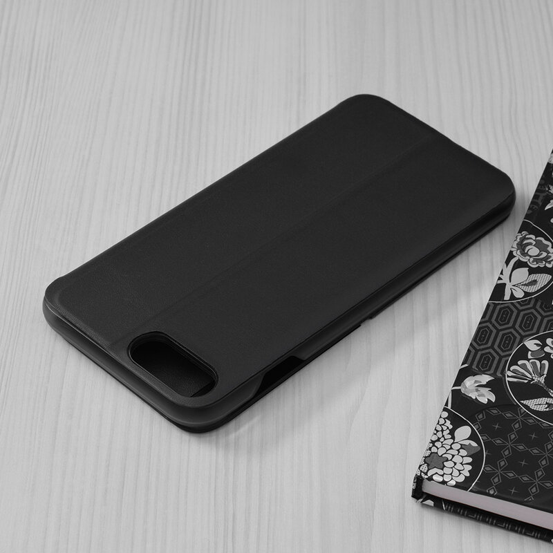 Husa iPhone 7 Plus Eco Leather View Flip Tip Carte - Negru