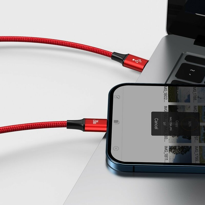Cablu de date Type-C la Micro-USB, Lightning, Type-C Baseus, 1.5m, rosu, CAMLT-SC09