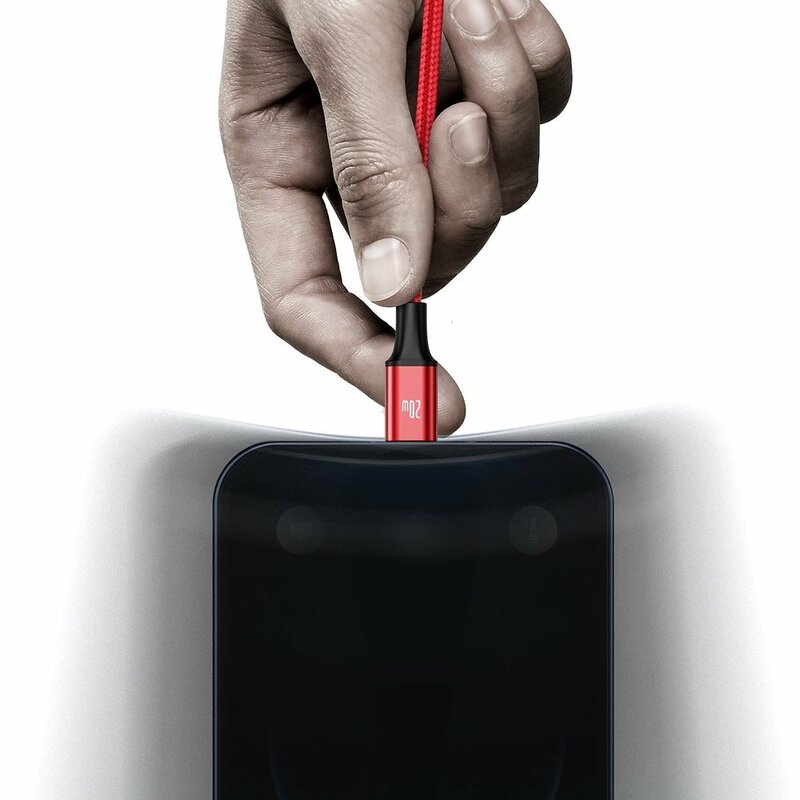 Cablu de date Type-C la Micro-USB, Lightning, Type-C Baseus, 1.5m, rosu, CAMLT-SC09
