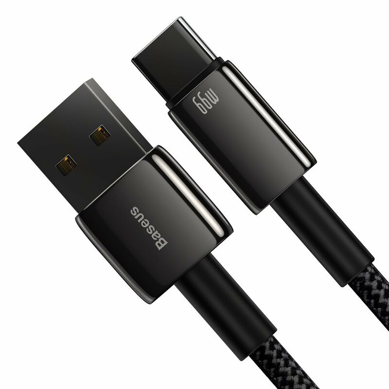 Cablu de date USB la Type-C Baseus, 66W, 2m, negru, CATWJ-C01