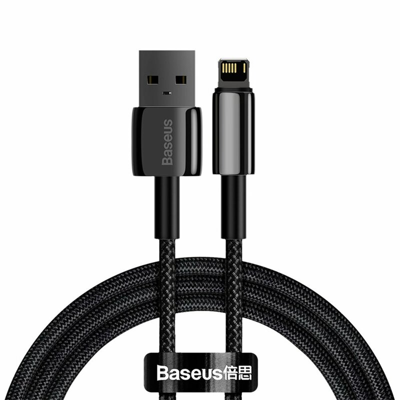 Cablu de date USB la Lightning Baseus, 2.4A, 1m, negru, CALWJ-01