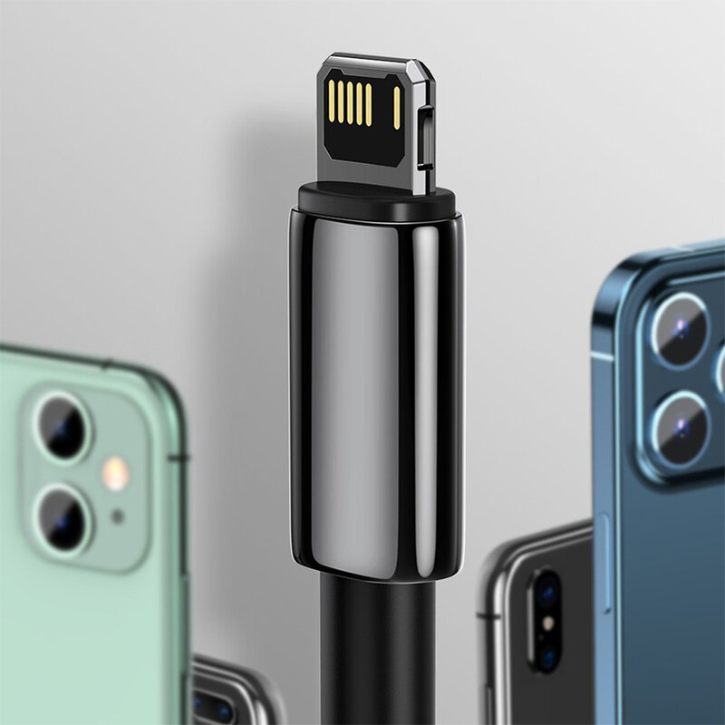 Cablu de date USB la Lightning Baseus, 2.4A, 1m, negru, CALWJ-01