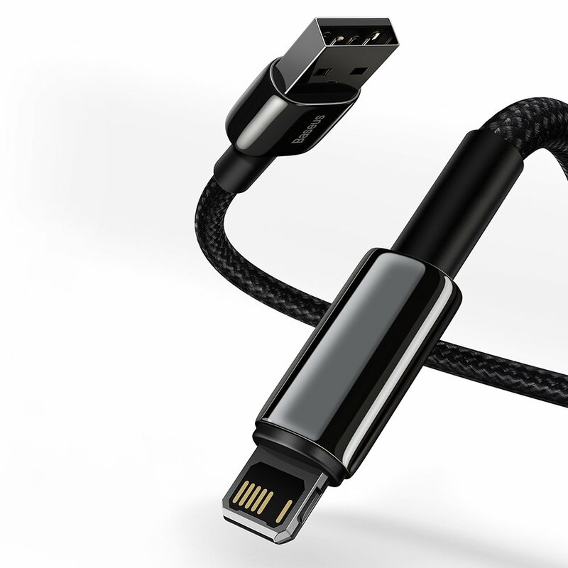 Cablu de date USB la Lightning Baseus, 2.4A, 2m, negru, CALWJ-A01