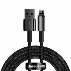 Cablu de date USB la Lightning Baseus, 2.4A, 2m, negru, CALWJ-A01