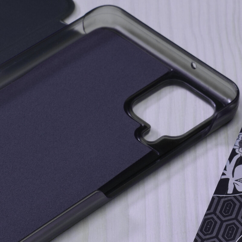 Husa Samsung Galaxy A12 Eco Leather View flip tip carte, albastru