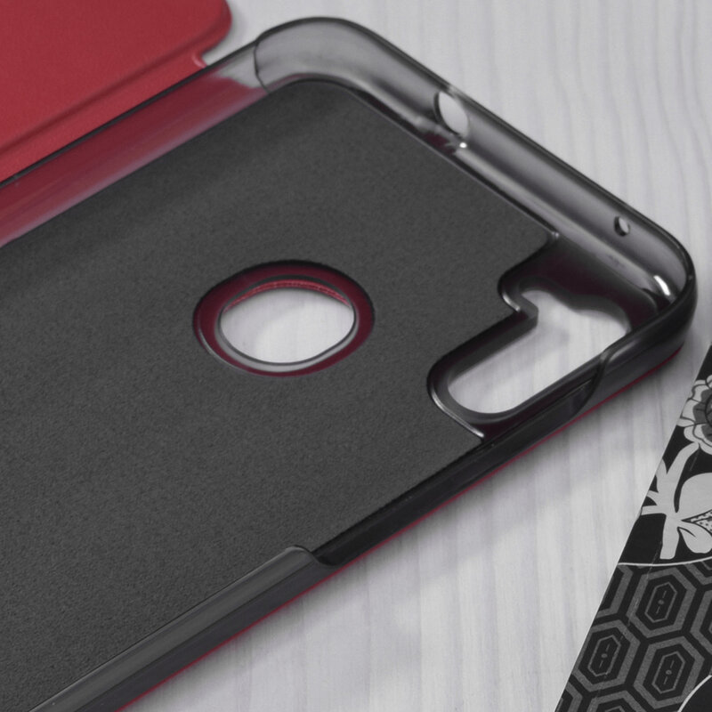 Husa Samsung Galaxy A11 Eco Leather View Flip Tip Carte - Rosu