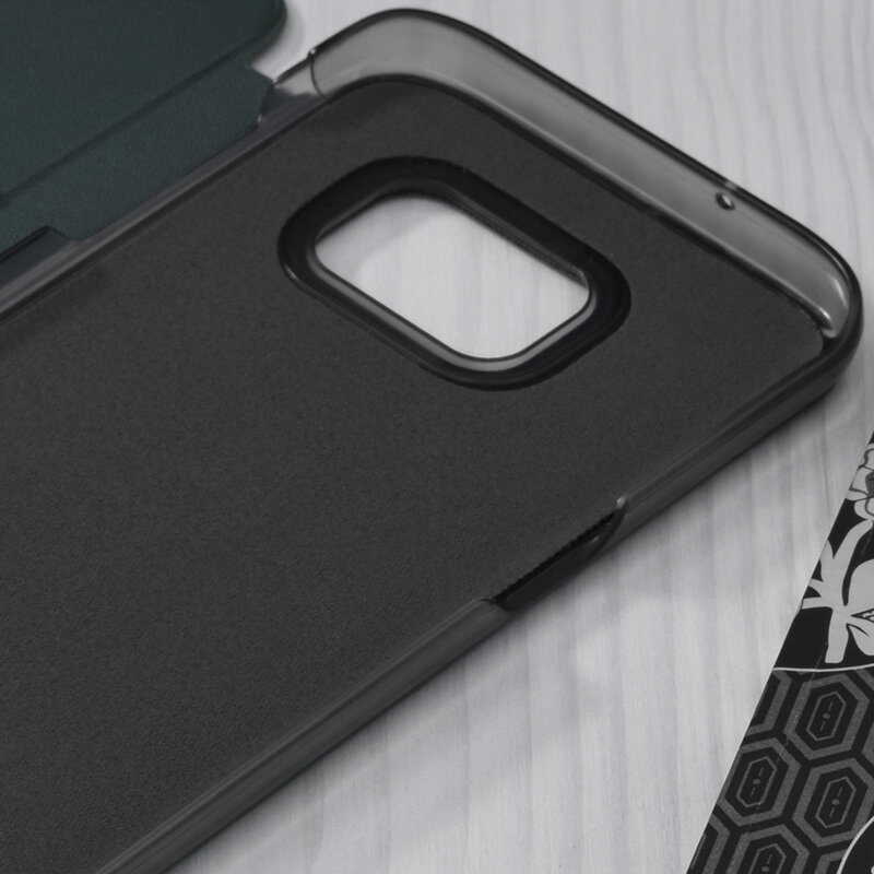 Husa Samsung Galaxy S7 Edge Eco Leather View Flip Tip Carte - Verde