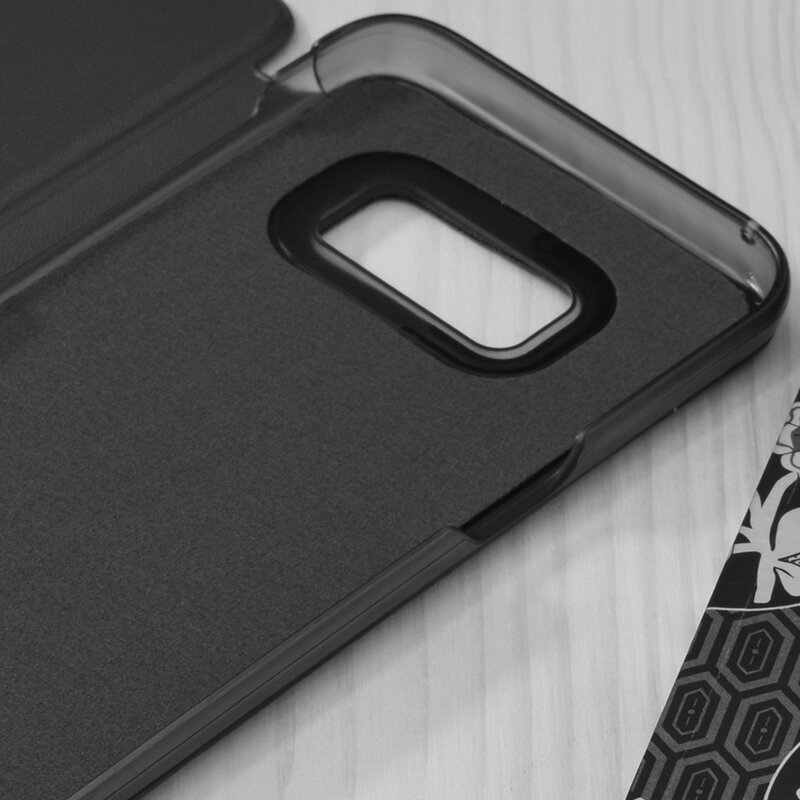 Husa Samsung Galaxy S8+, Galaxy S8 Plus Eco Leather View flip tip carte, negru